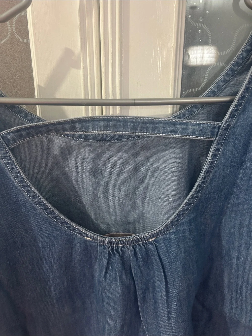 Loft Denim Puff-Sleeve Women's Top - Blue